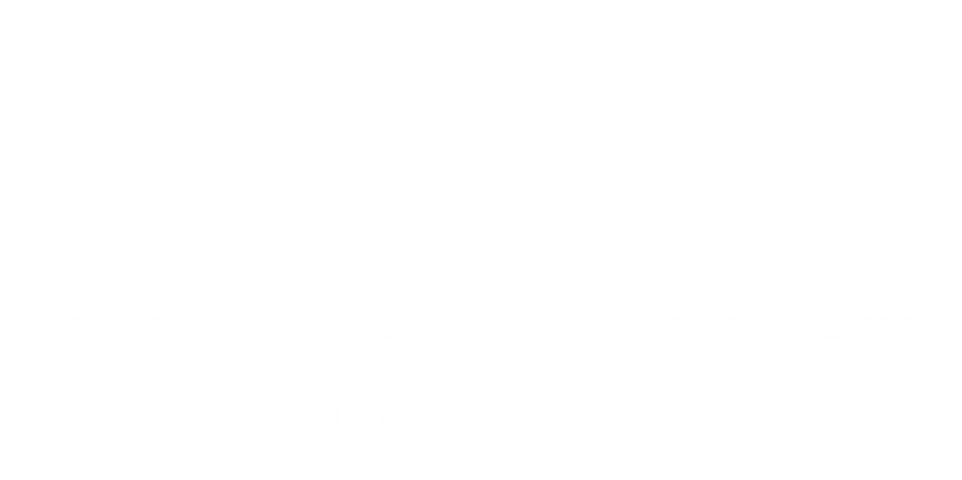 Nicole Chorney NYS Lic Real Estate Salesperson at Warren Real Estate Logo - House with a blooming flower